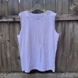 White stag dotted tank top sz. XL